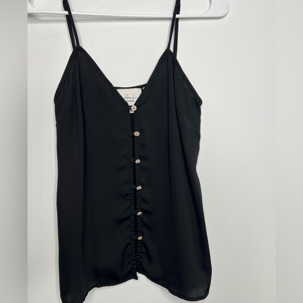 L’Academie Tank Top With Rhinestones & Pearls Buttons Size XS - Picture 2 of 7